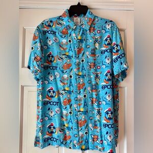 Disney EPCOT Blue and Orange Men's Shirt